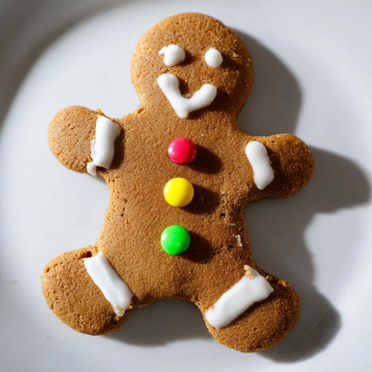 Golden brown Gingerbread Men Biscuits arranged on a rustic wooden board ready for holiday snacking.