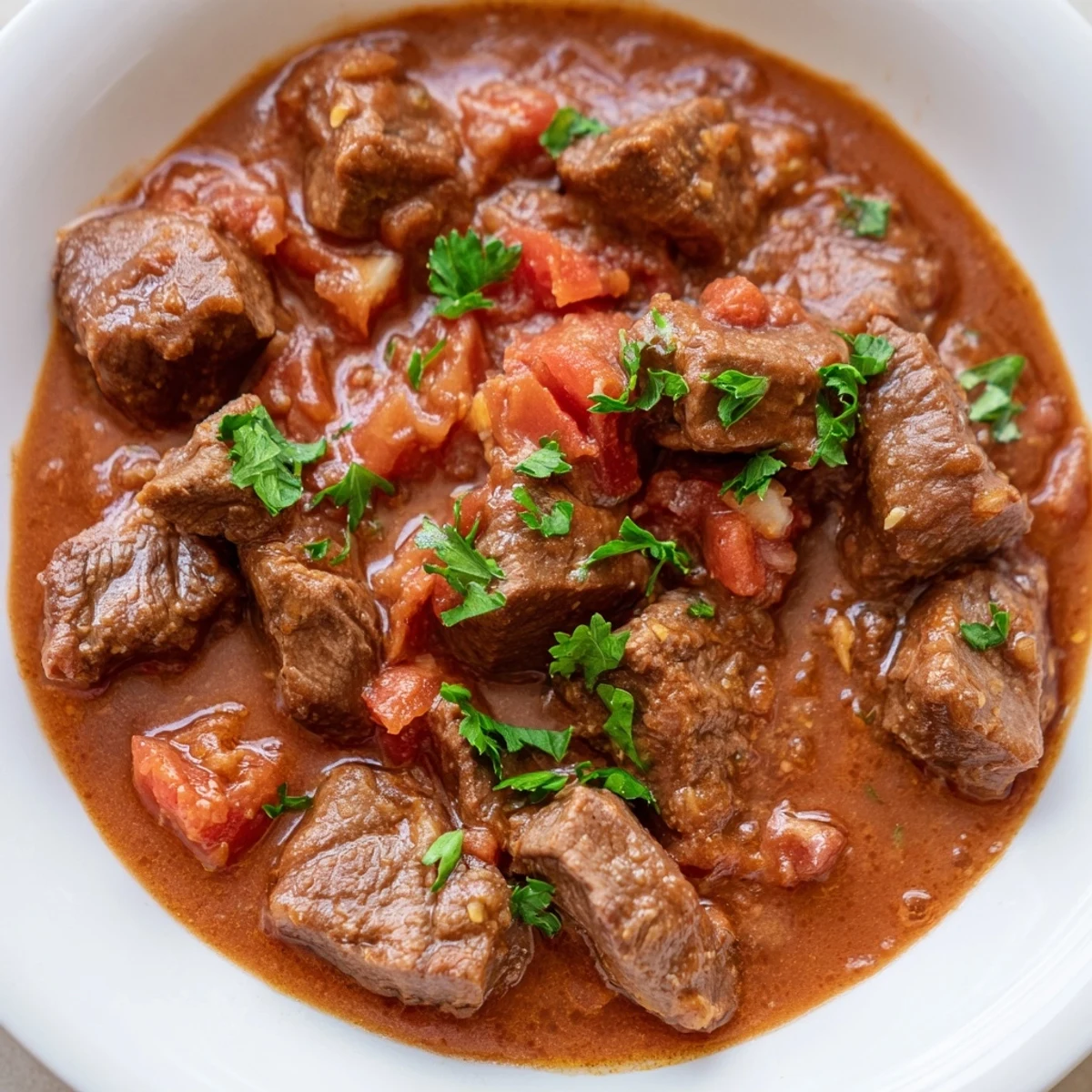 Savory Slow Cooker Dinner Pot features shredded beef, root vegetables, and fresh parsley garnish, steaming in a rustic ceramic bowl.
