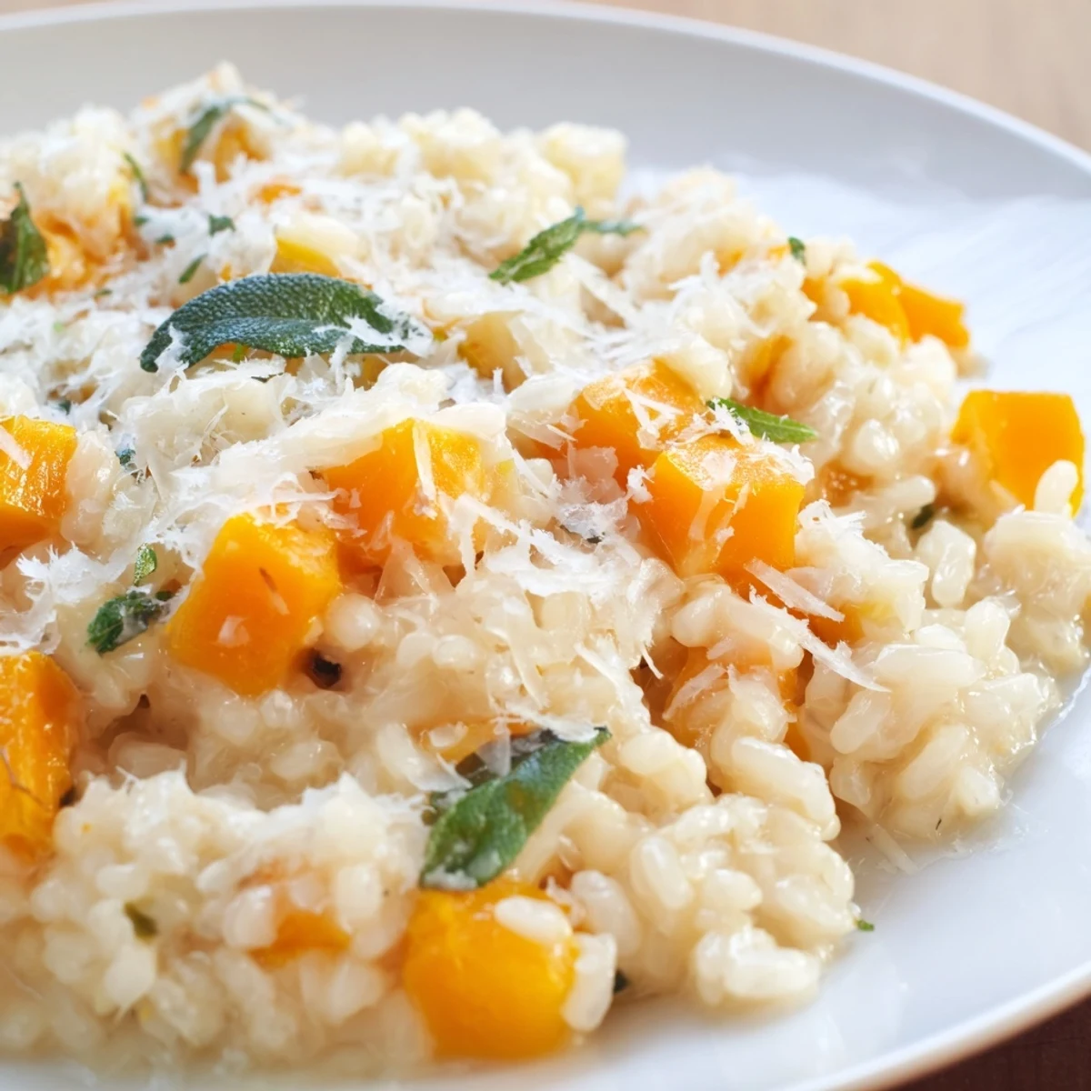 Golden cubes of winter squash and grated Parmesan enrich this comforting Italian risotto.