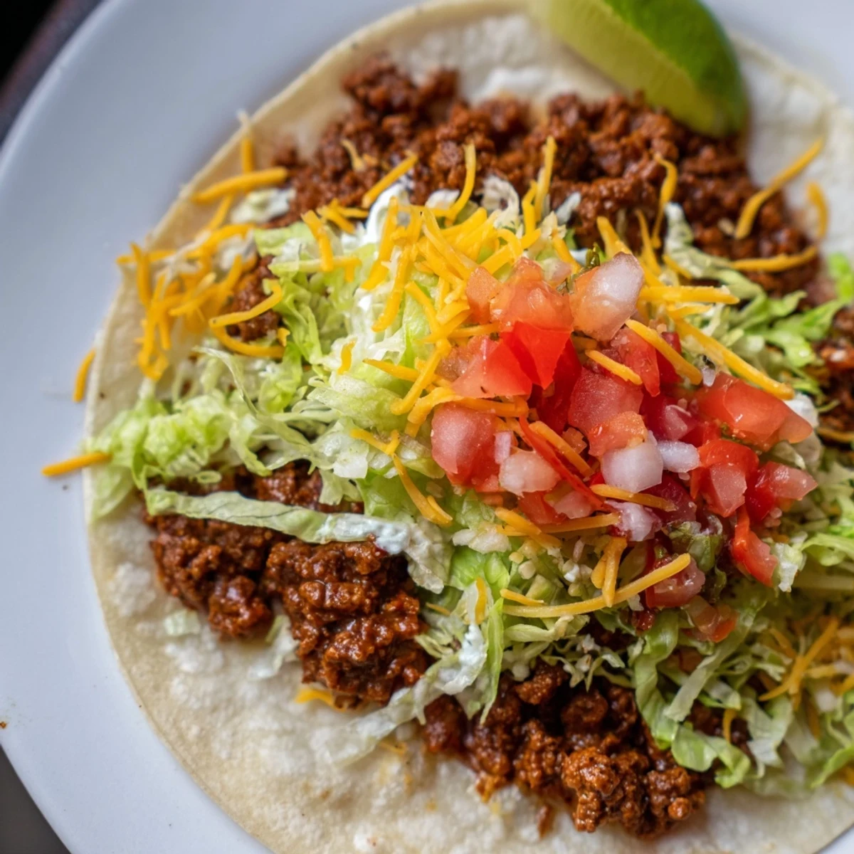 Warm tortillas cradling seasoned Beef Tacos with Homemade Taco Seasoning, garnished with cilantro and a squeeze of lime.