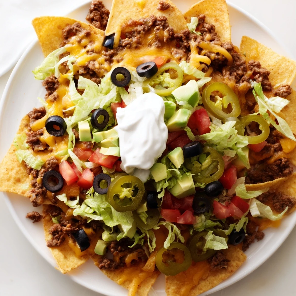 Crowd-pleasing nachos with shredded chicken and black beans, served with salsa and guacamole for a festive Tex-Mex spread.