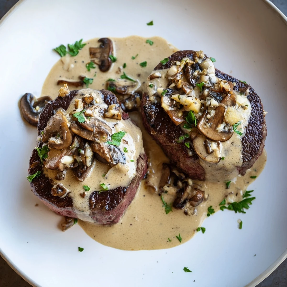 A romantic, restaurant-quality steak dinner prepared with brandy and Dijon mustard.  