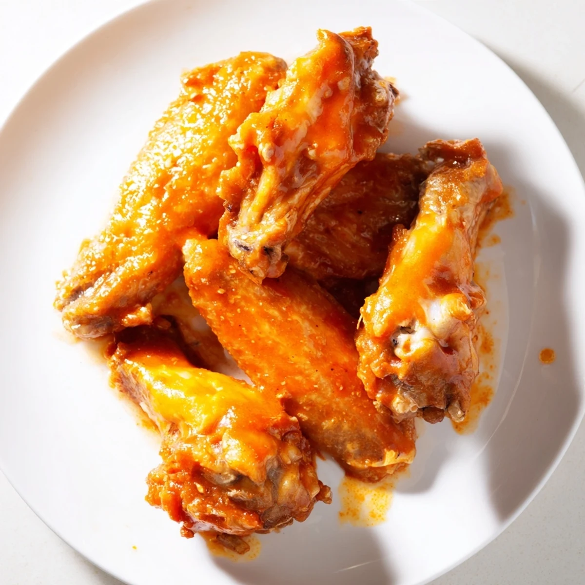 Freshly baked Chicken Wings with Buffalo Sauce arranged on a platter with crisp celery sticks and a side of ranch dressing for dipping.