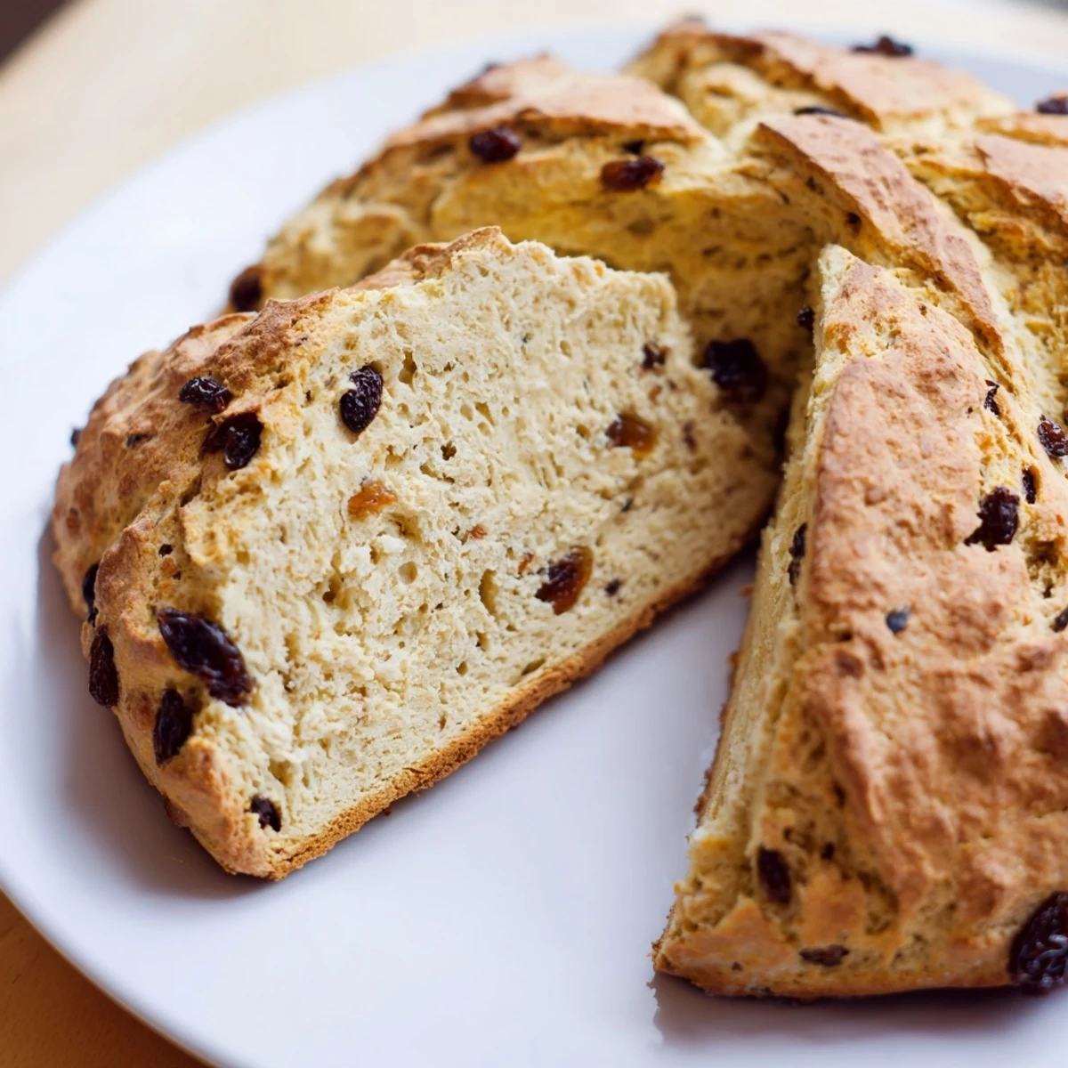 Sliced Irish Soda Bread with Caraway served with butter and jam, perfect alongside a steaming bowl of hearty vegetable soup.