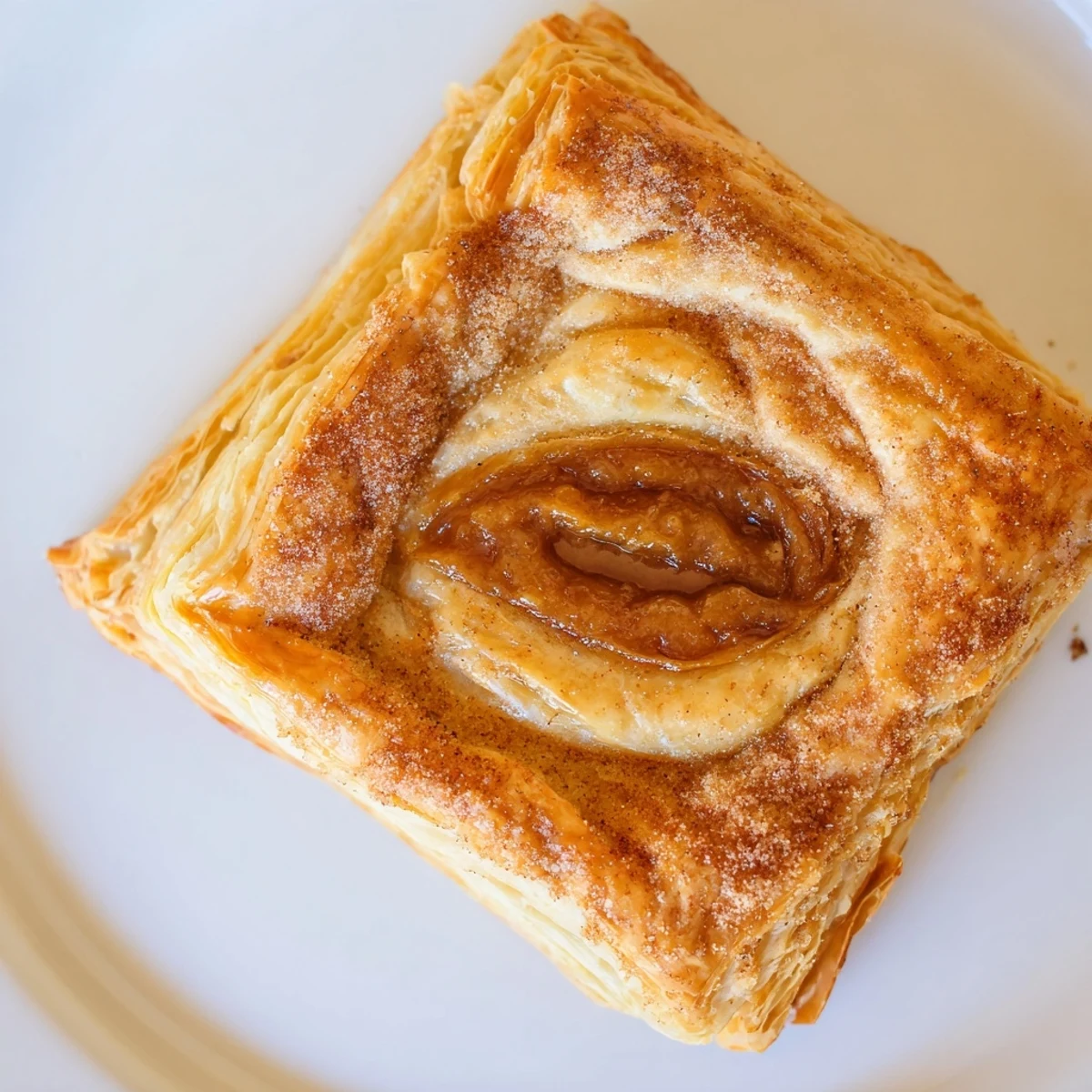 Golden brown dulce de leche pastries with cinnamon sugar sprinkled on top