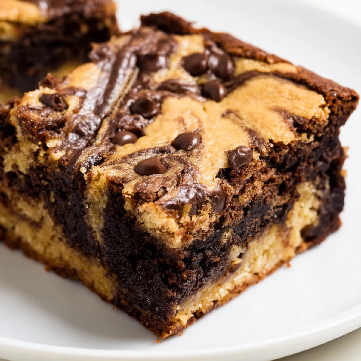 Warm marbled dessert bars combining rich chocolate brownie texture with moist banana bread flavor