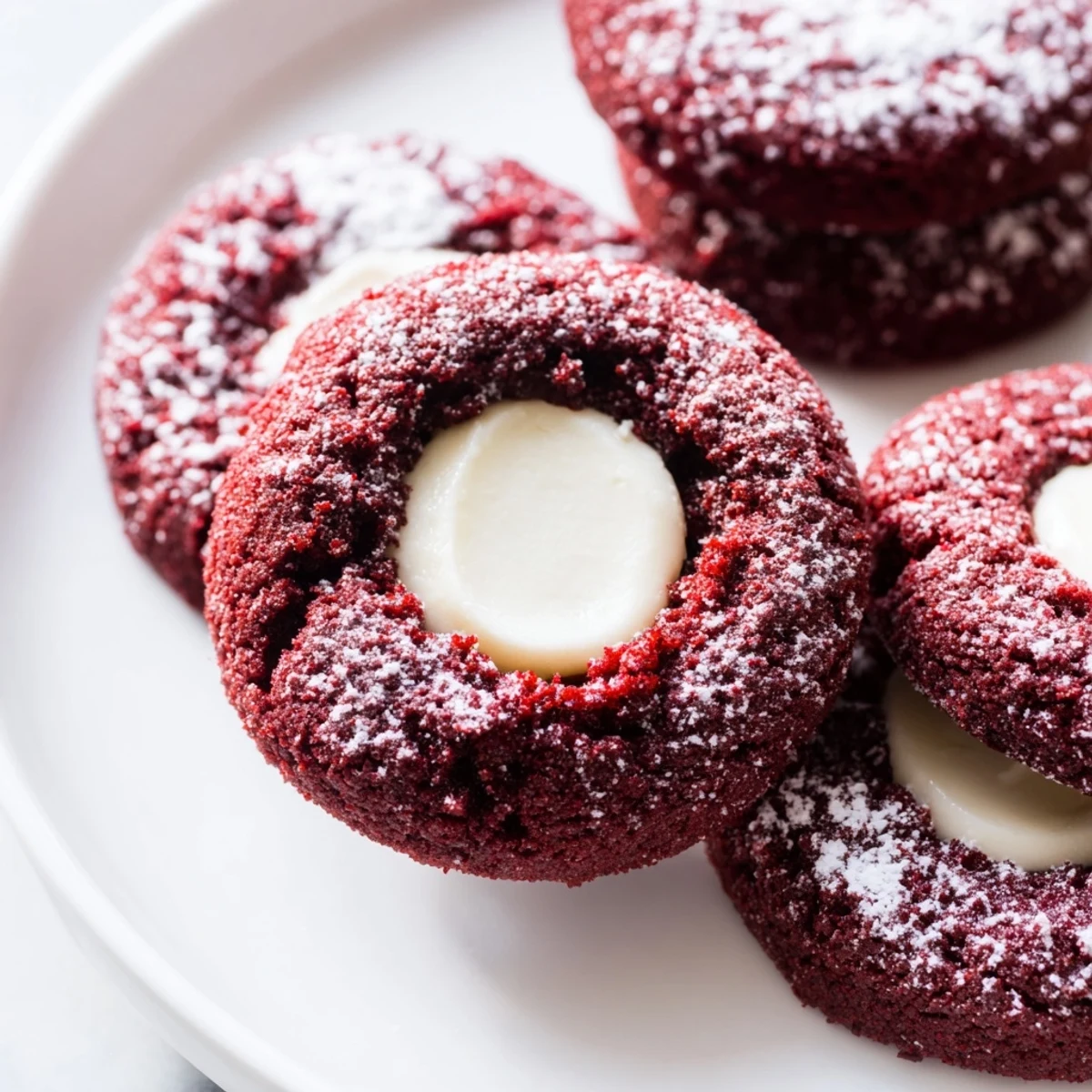 Red Velvet Thumbprint Cookies