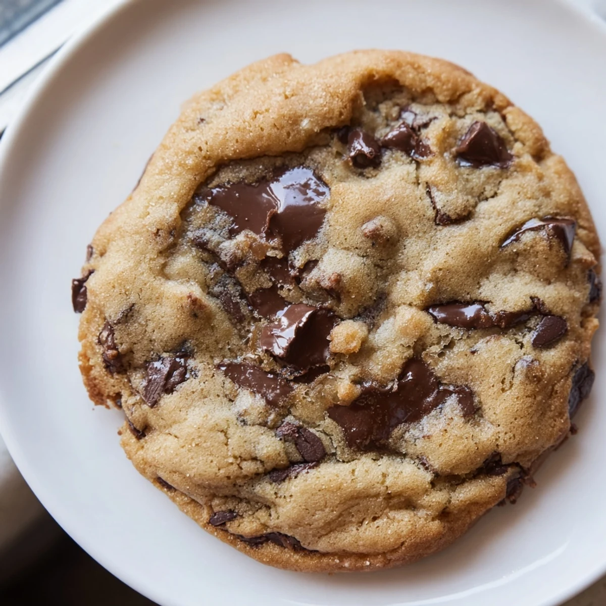 Soft nut free chocolate chip cookies with golden edges on a white cooling rack