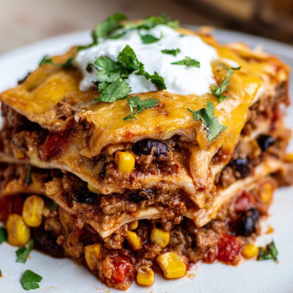 Mexican Lasagna with Tortillas