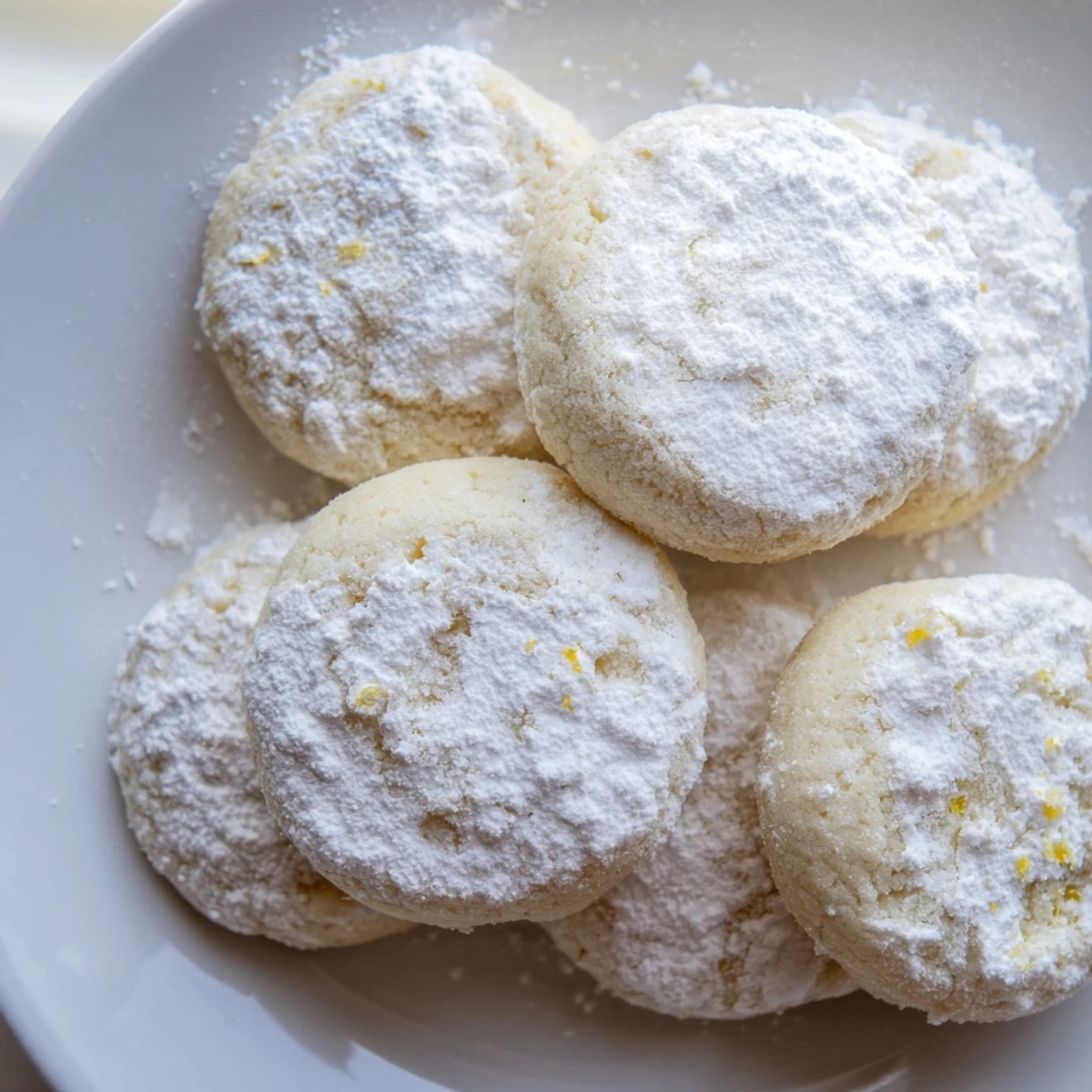 Golden lemon meltaways arranged on parchment paper cooling after baking
