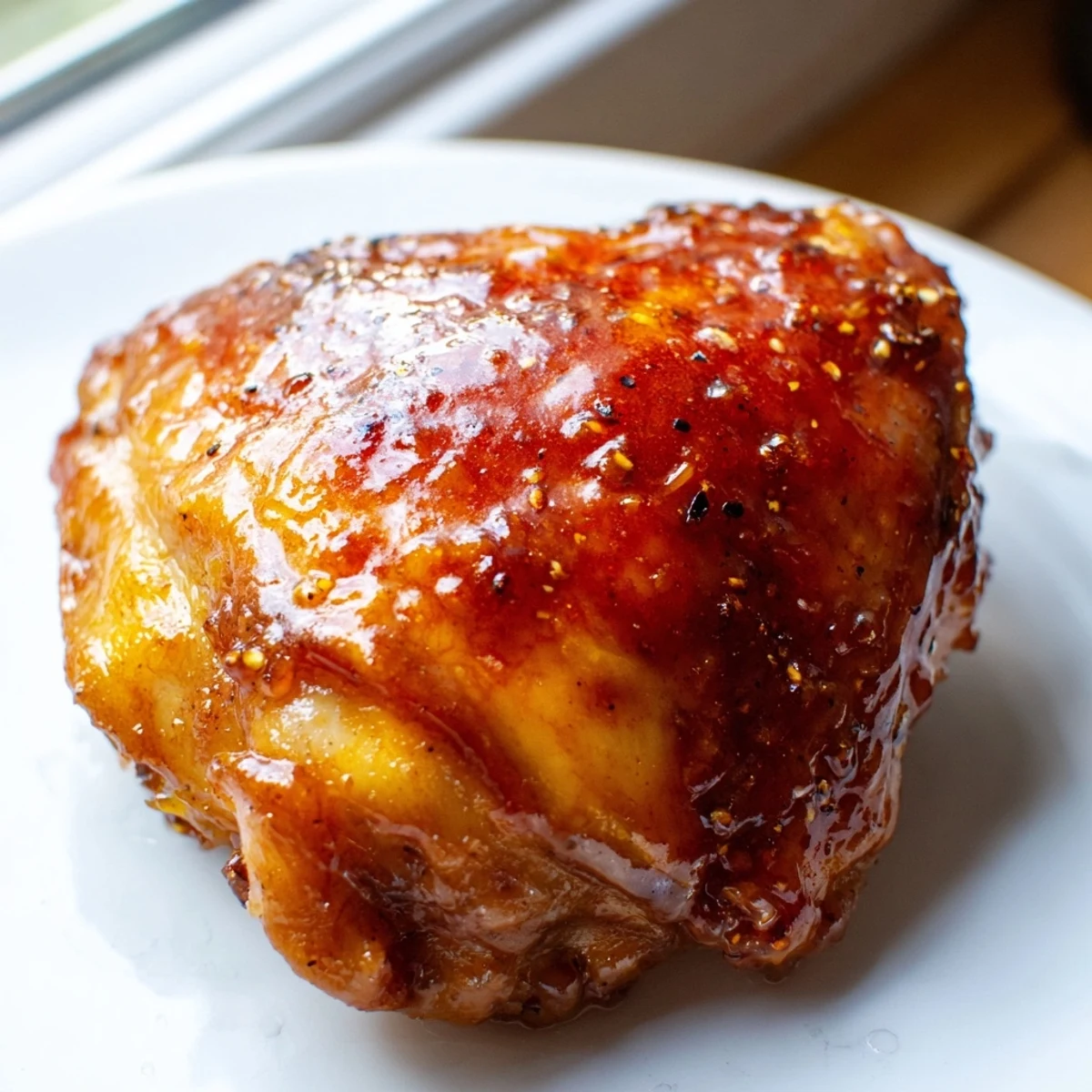 Savory glazed chicken thighs with fragrant herb rice and golden potato wedges served together