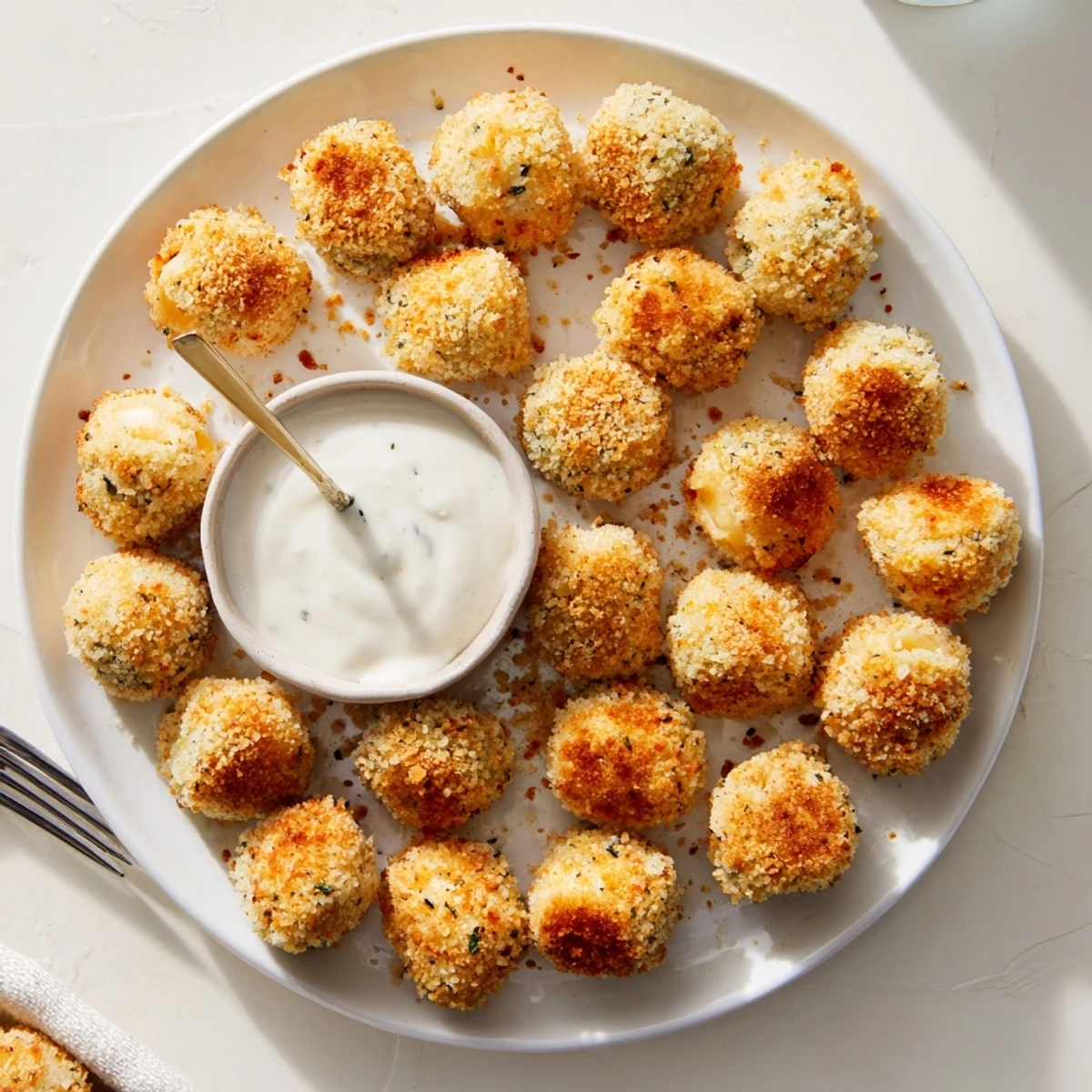 Gooey cheddar and tangy dill pickle bites in crunchy panko coating