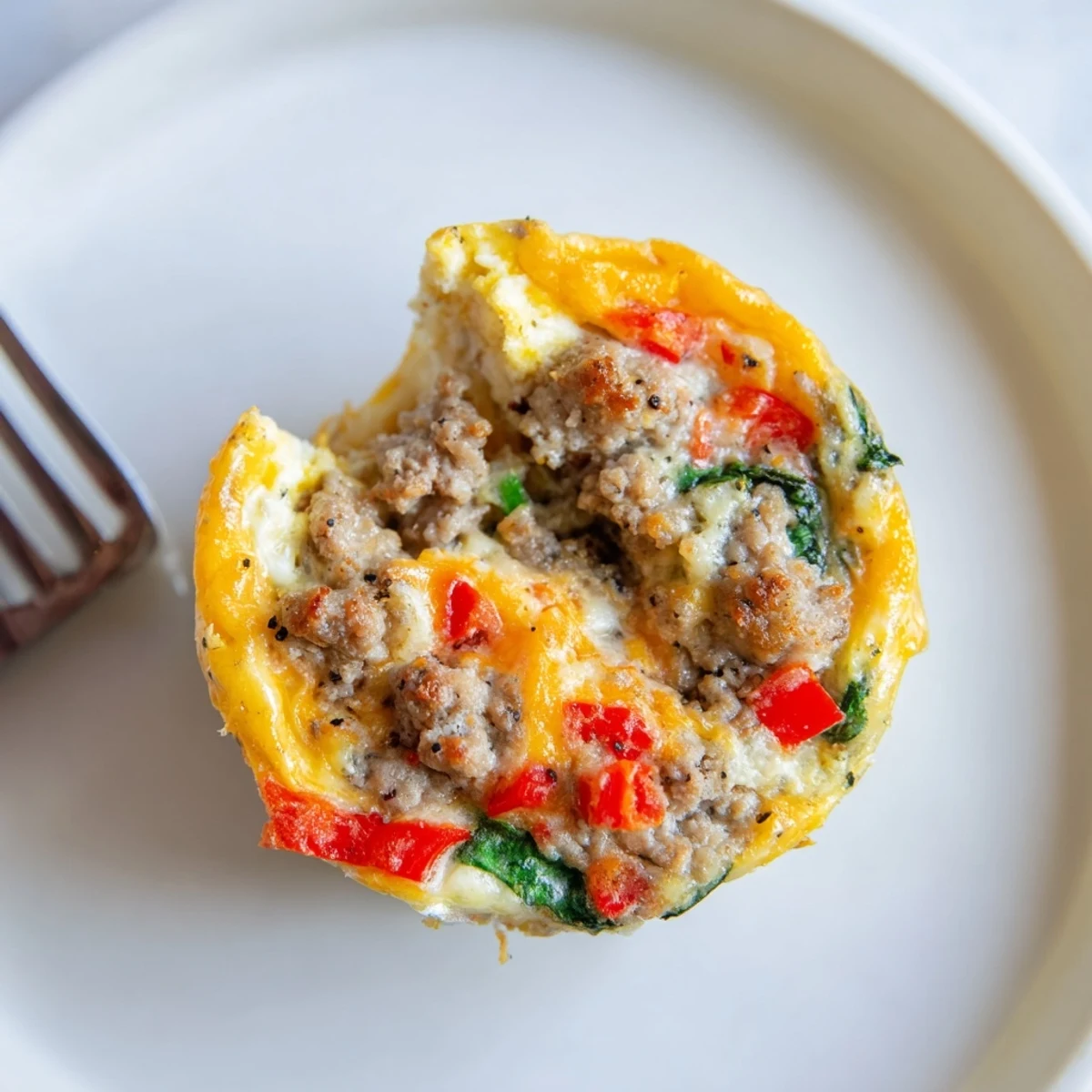 Turkey Sausage Egg Muffins steaming on plate, golden tops and savory aroma
