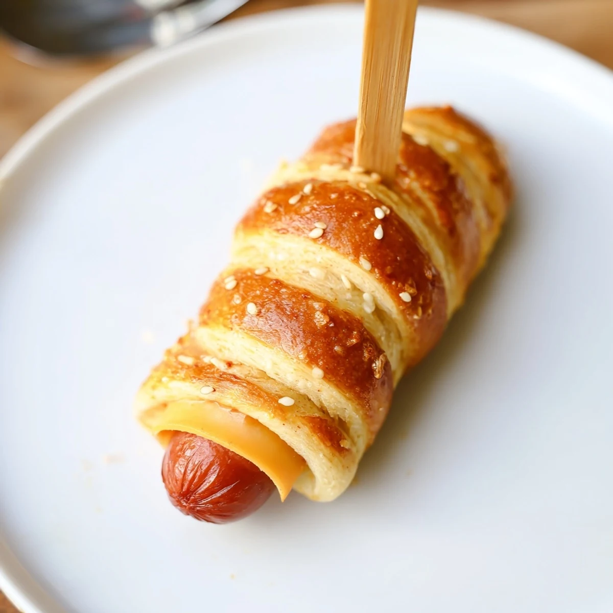 Crisp, warm Firecracker Hot Dogs brushed with garlic butter, served with ketchup