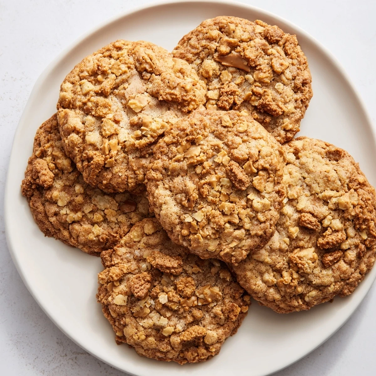 Chewy homemade Biscoff oatmeal Lotus cookies fresh from the oven with melty chocolate chips