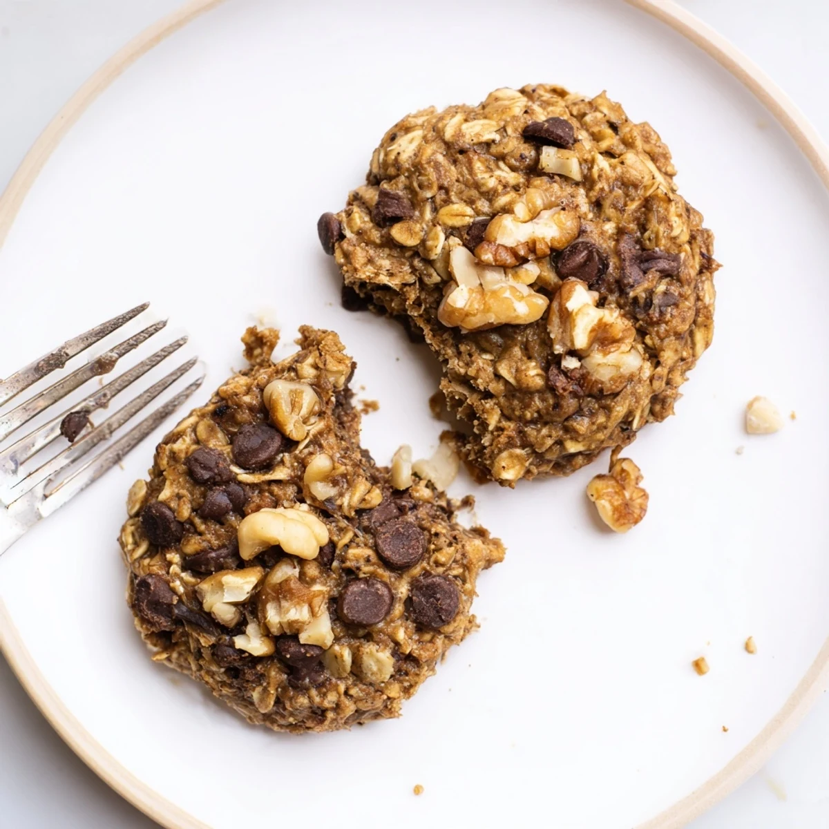 Healthy Banana Oat Cookies packed with oats and walnuts, perfect breakfast snack