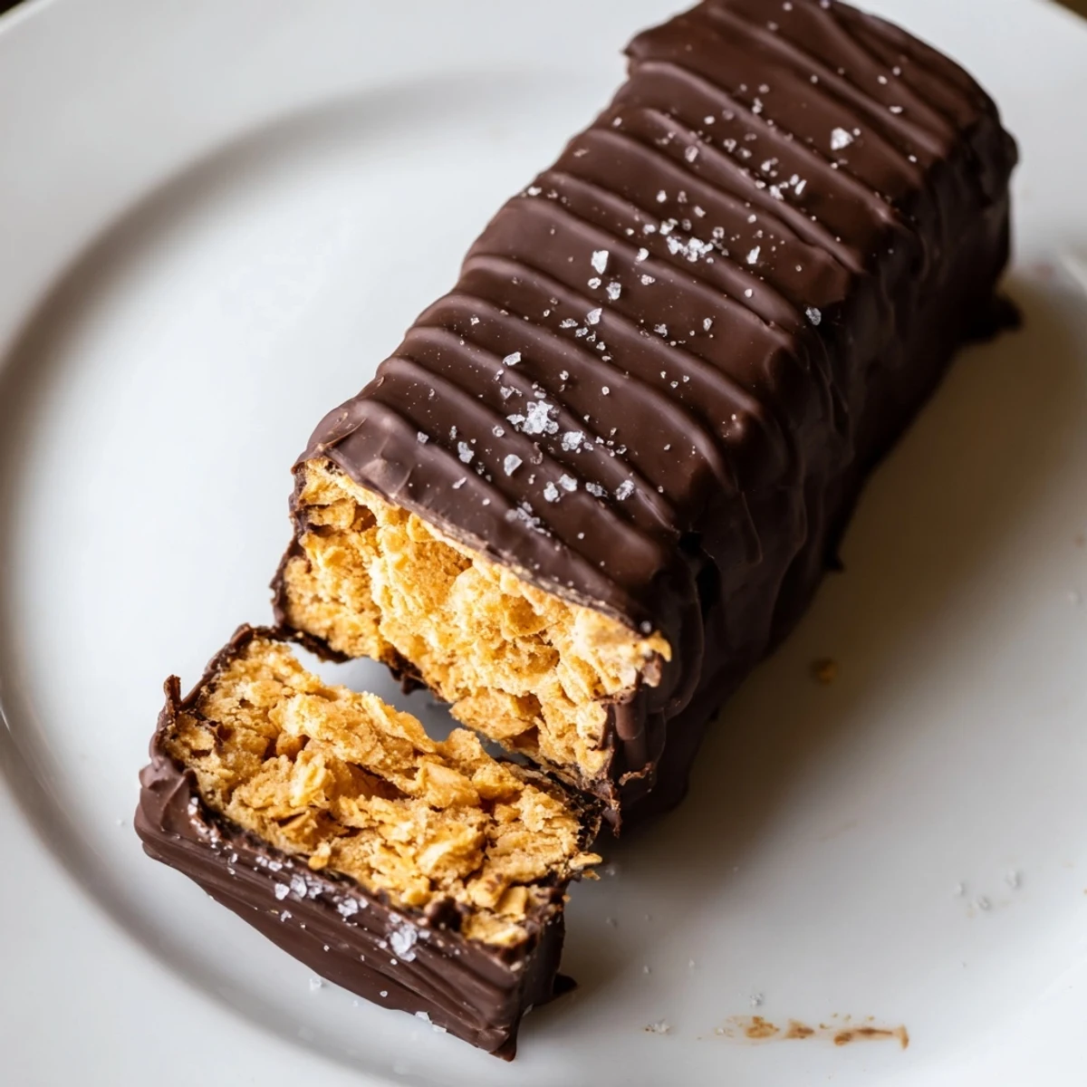 Healthy homemade Butterfingers cut into neat squares with a crisp chocolate shell ready to serve