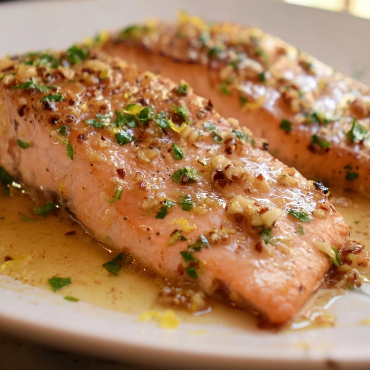 Garlic Butter Pan-Seared Salmon