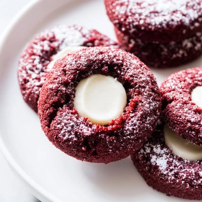 Red Velvet Thumbprint Cookies